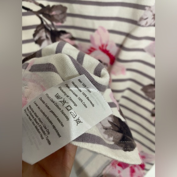 Joules Floral and Striped Pattern Long Sleeve Top Size 8 - Picture 12 of 13